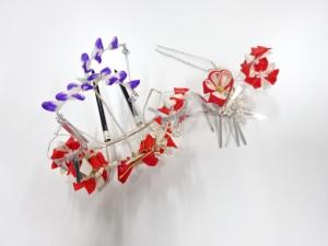 アンティーク　つまみ細工　髪飾りセット